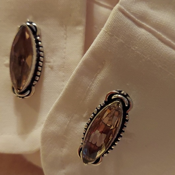 Sassy Wildflower Other - Morganite Long Oblong Sterling Silver Cuff links